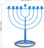 Hanukkah Wire Menorah, Blue Wireframe Design