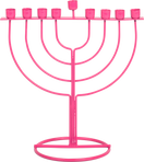 Hanukkah Wire Menorah, Pink Wireframe Design, Fits Standard Chanukah Candles