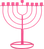 Hanukkah Wire Menorah, Pink Wireframe Design, Fits Standard Chanukah Candles