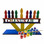 Creative Hanukkah DIY Wood Menorah Craft Kit, Paint Your Own Holiday Decoration with 9 Candle Holders, Paint Set, 12x8x3.5 Inches, Family Activity for Ages 6+