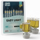 Easy Light Pre-Filled Hanukkah Oil Candles, 100% Olive Oil with Cotton Wicks, 44 Count, 2 Hour Burn Time
