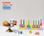 Hand Painted Resin Hanukkah Menorah, Multicolored Blocks Theme for Kids, Fits Standard Chanukah Candles