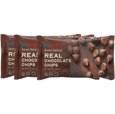 BluPantry Semi-Sweet Real Chocolate Chips, 9 oz, Premium Baking, Kosher Certified, (3 Pack)