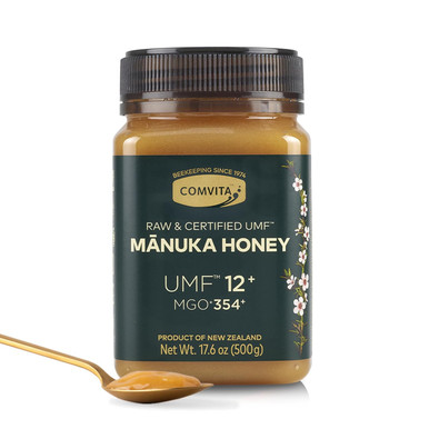 Comvita Raw Manuka Honey UMF 12+, MGO 354+, New Zealand Monofloral, 17.6 oz (500g), Non-GMO, Gluten-Free