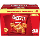 Cheez-It Original Baked Snack Crackers, 100% Real Cheese, 45 Count Individual Pouches, 1.5 oz Each, Bulk Pack