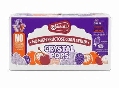 Shwartz Crystal Pops Fruit Flavored Freezer Ice Pops, No High Fructose Corn Syrup, No Artificial Colors, Stain-Free, 5 Flavors