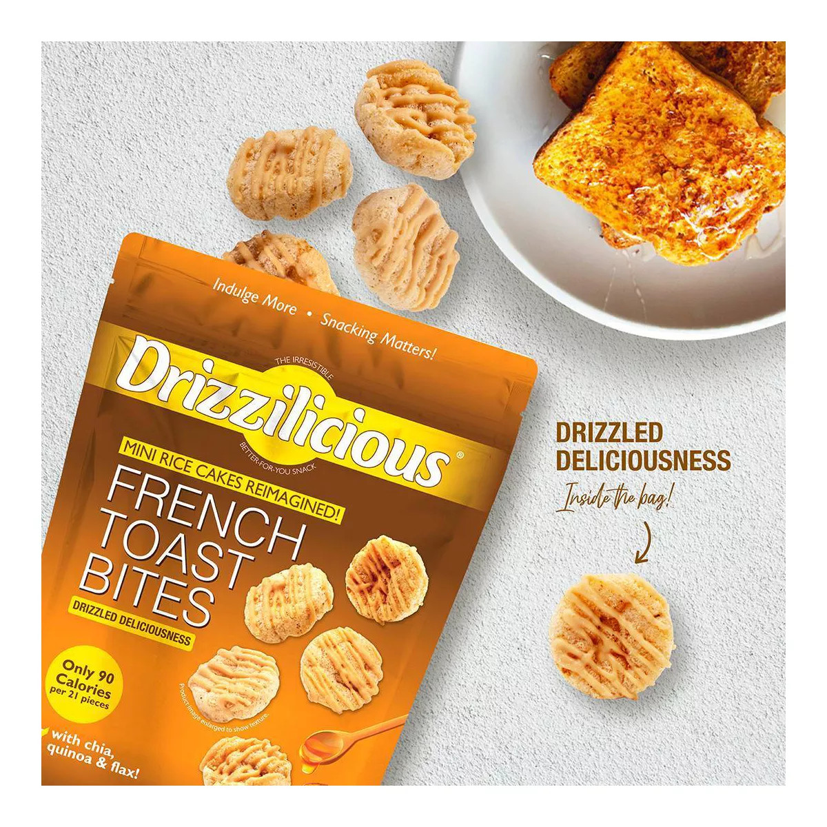 Drizzilicious French Toast Mini Rice Cake Bites, Gluten-Free