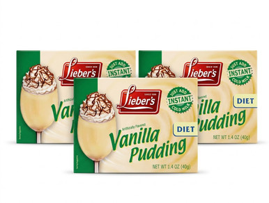 Lieber's Diet Instant Vanilla Pudding Mix, Kosher for Passover, Low Calorie, 1.4 oz (3 Pack)