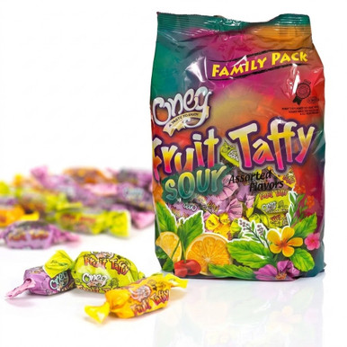 Sizgit Sour Fruit Taffy, Kosher for Passover, Cherry Orange Lemon Flavors, Individually Wrapped, 21 oz, Chewy Candy