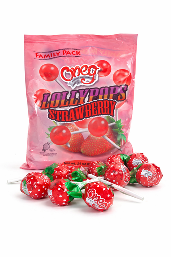 Sizgit Strawberry Lollypops, Kosher for Passover, Individually Wrapped, Parve, Gluten-Free, Non-Gebrokts, 24 oz Family Size