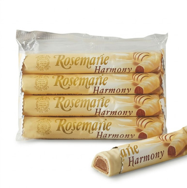 Schmerling's Rosemarie Harmony White Chocolate Bars, 4 Count, Swiss Praline Filled, Kosher for Passover, Cholov Yisroel, 3.24 oz