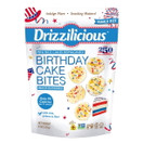 Drizzilicious USA 250 Birthday Cake Mini Rice Cakes, Limited Edition, Gluten-Free, Vegan, 8 oz Resealable Pouch, with Quinoa, Chia & Flax