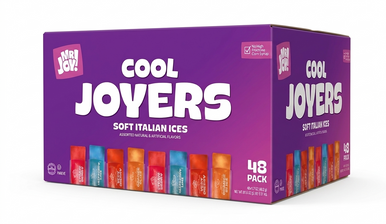 Mr. Joy! Cool Joyers Soft Italian Ices, Assorted Fruit Flavors, Freeze-at-Home Ice Pops, No High Fructose Corn Syrup, Fat-Free, 47 Calories, Kosher Pareve, 48-Pack