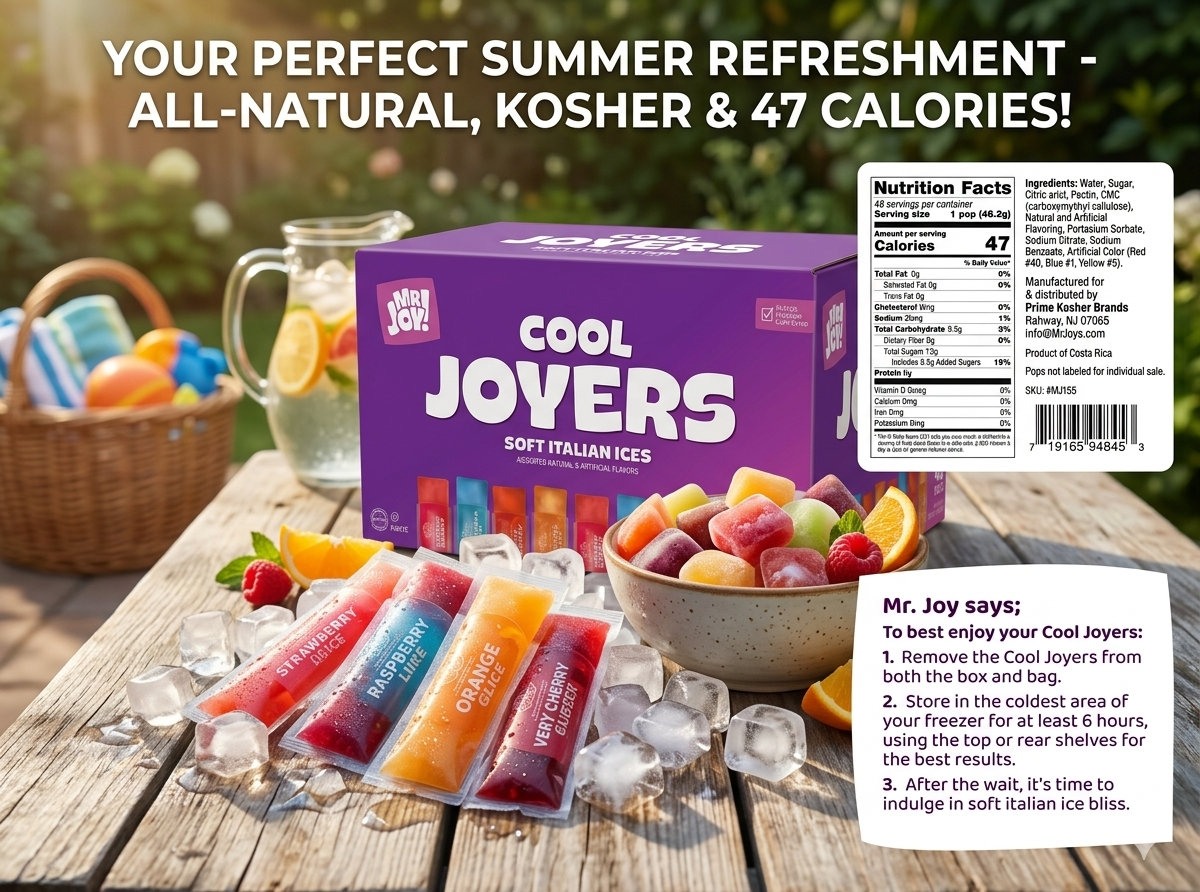 Mr. Joy! Cool Joyers Soft Italian Ices, Assorted Fruit Flavors