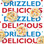 Macro close-up of air popped rice cake bites with white chocolate drizzle and sprinkles.