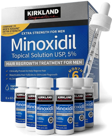 Kirkland Signature Minoxidil 5% Topical Solution – 6-Month Hair Regrowth Treatment for Men