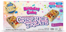 Snack Delite Birthday Cake Marshmallow Crisp Rice Treats, Gluten-Free, Nut-Free, Kosher Parve, 8 Individually Wrapped Bars, 6.2 oz