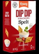 Kravy Dip Dip Spelt Everything Crackers, 6 oz – Crunchy Gourmet Dipping Crackers Made with 100% Spelt Flour, Nut-Free, Dairy-Free, Kosher Parve