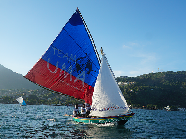 Sailing Uma Sponsored Haiti Race Boat