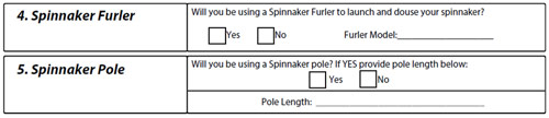 spinnaker fuler and pole measurements