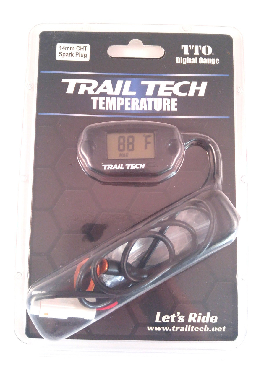 Trail Tech 743-ET3 Orange TTO Surface Digital Temperature Gauge 14mm Spark Plug Sensor 