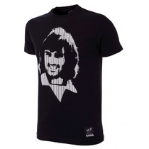 Football Fashion - George Best Repeat Logo T-Shirt - Black - COPA 6773