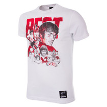 Football Fashion - George Best Collage T-Shirt - White - COPA 6766