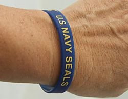 United States Navy Silicone Rubber Wristband Bracelet Adult - Navy Blue