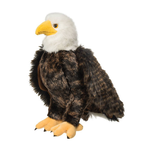 With his bold appearance, Adler the Bald Eagle plush is a perfect representation of the spirit of freedom! From his bright white head to his yellow taloned feet, Adler features a high level of quality craftsmanship that will wow and impress.  
Weight10.6 oz
Dimensions10 × 12 × 5.5 in
Age
24 Months & Up

SIZE (IN)
12" Tall

SIZE (CM)
(31 cm)

Stuffed Toy Size
Medium