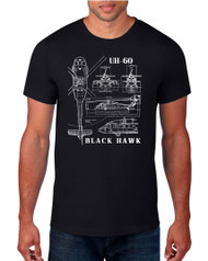 Front Image, back is blank
Our shirt is 100% lightweight ring-spun cotton, printed in the USA.
Created by Architee, a company that excels in engineering blueprint designs.
This shirt spares no details in this finely crafted UH-60 Blackhawk shirt. Black
With white lettering.  $32.00
