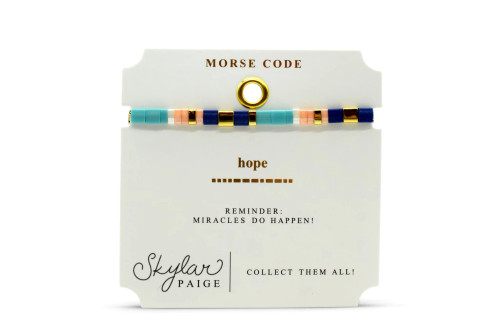 Hope - Miracles Do Happen@ These stretch bracelets are made from premium quality Japanese glass Miyuki® tila beads.
Made in Morse Codes