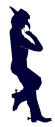standing cowboy silhouette with custom color options, height and width options