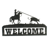 Roping cowboy welcome sign, custom signs available upon request 