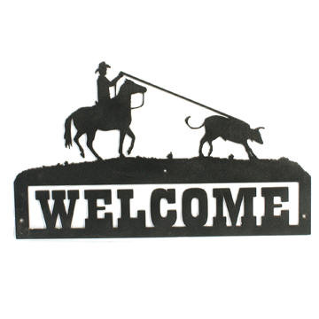 Western Cowboy Calf Roper Welcome Sign