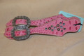Heritage Brand Spur Straps Pink Gator Clear Crystals  #9