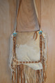 Arohoe Vertical Bag Cream Cowhide Turquoise Stones #10