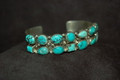 Turquoise Cuff Bracelet Circles and Squares