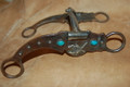 Mad Cow Western Snaffle Shank Bit Pistols n Turquoise