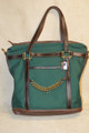 Green Hill Tote Bag English Curb Chain Green