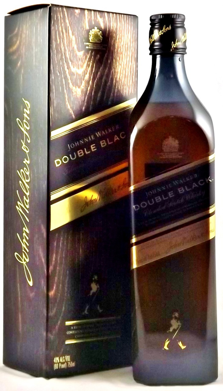 Engraved blue label bottle