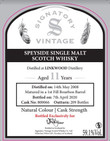 Linkwood 11 Year Old, 2008, Bourbon Cask Whisky Shop Exclusive, by Signatory Vintage