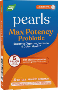 Nature's Way Pearls Max Potency Probiotic for Men and Women, Supports Digestive, Immune, Colon Health, 5 Billion Live Cultures - 30 Softgels