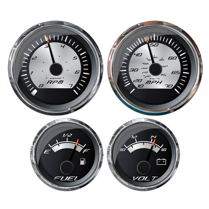 Faria Platinum Box Set Outboard Speed, Tachometer, Fuel Level  Voltmeter