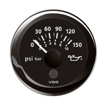 VDO Marine 2-1\/16" (52mm) ViewLine Oil Pressure Indicator (8-16V) 0 to 150 PSI - Black Dial  Round Bezel