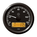 VDO Marine 3-3\/8" (85 mm) ViewLine Speedometer - 0 to 120 KMH - 12\/24V - Black Dial  Triangular Bezel