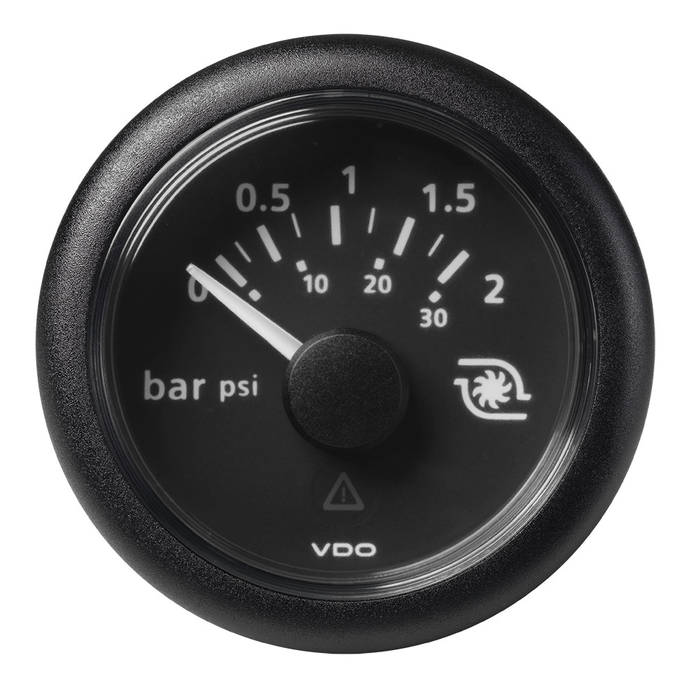 VDO Marine 21/16" (52mm) ViewLine Boost Pressure Gauge 2 Bar/30 PSI