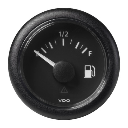 VDO Marine 2-1\/16" (52mm) ViewLine Fuel Level Gauge Empty-Full - 8-32V - 0-90 OHM - Black Dial  Round Bezel