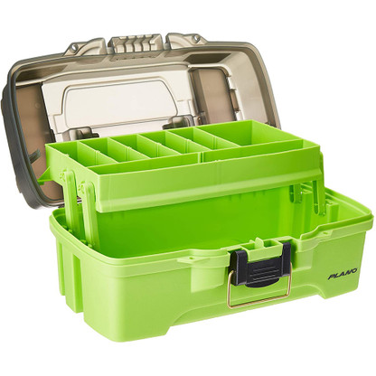 Plano 1-Tray Tackle Box w\/Dual Top Access - Smoke  Bright Green