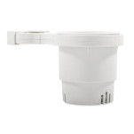 Camco Clamp-On Rail Mounted Cup Holder - Small for Up to 1-1\/4" Rail - White