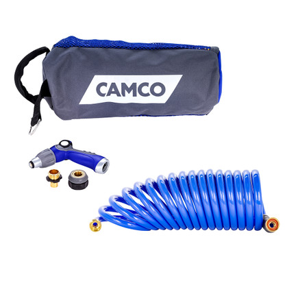 Camco 20 Coiled Hose  Spray Nozzle Kit